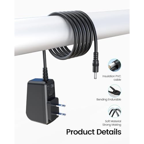 8V 5FT Power Cord Fit for Philips Norelco HQ840 MG3760 MG3750 Multigroom Series 3000, for Phillips Shaver Razor Trimmer Charger Power Cord