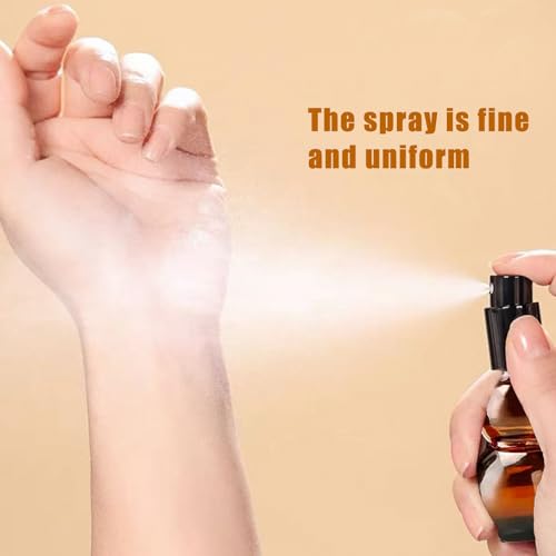 8 Pack 1.7oz/50ml Spray Bottles, Amber Glass Bottles with Fine Mist Sprayers, Small Spray Bottle-Double Gourd Shaped,for Perfume Travel Containers (Amber, 1.7oz/50ml)