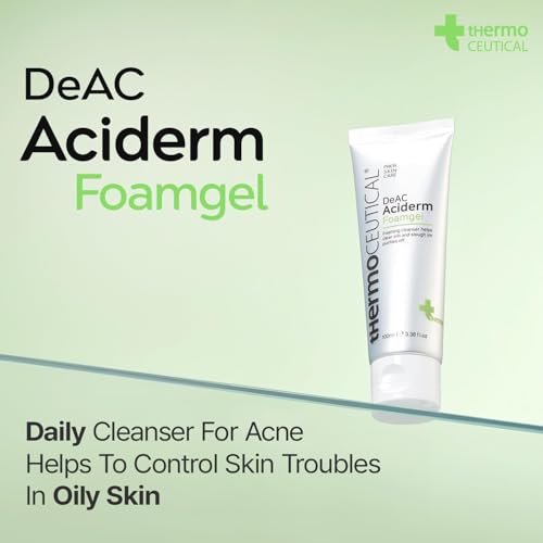 tHermoCEUTICAL DeAC Aciderm Foamgel ? Acne Face Wash with Salicylic & Glycolic Acid | Oil?Control Exfoliating Cleanser for Oily, Acne?Prone Skin | Pore Care Cleansing Foam, 3.38?fl?oz