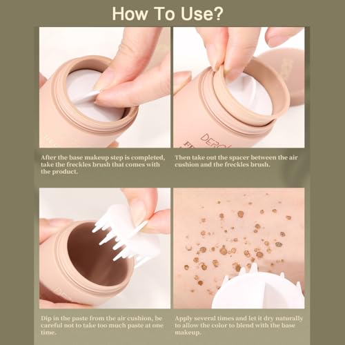 Freckle Stamp Pen,Long Lasting Waterproof Quick Dry Lifelike Freckles,Magic Faux Fake Freckles Stamp for Natural Sunkissed Makeup (01 Saddle Brown)