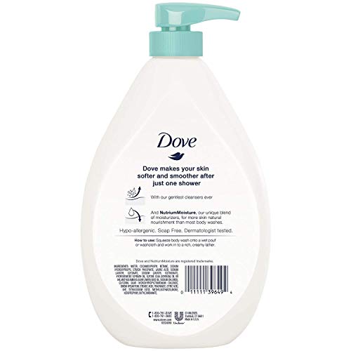 Dove Body Wash, Sensitive Skin Pump, 34 Ounce (Pack of 3)