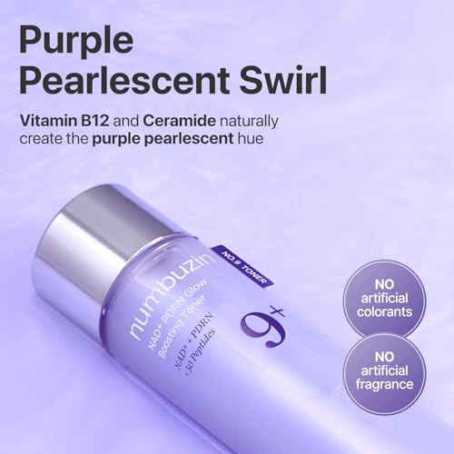 numbuzin No.9 NAD+ PDRN Glow Boosting Toner, Hydrating & Firming Toner for Wrinkles, Fine Lines & Dull Skin, Peptides & Salmon PDRN for Radiance, Korean Skincare 5.07 fl oz