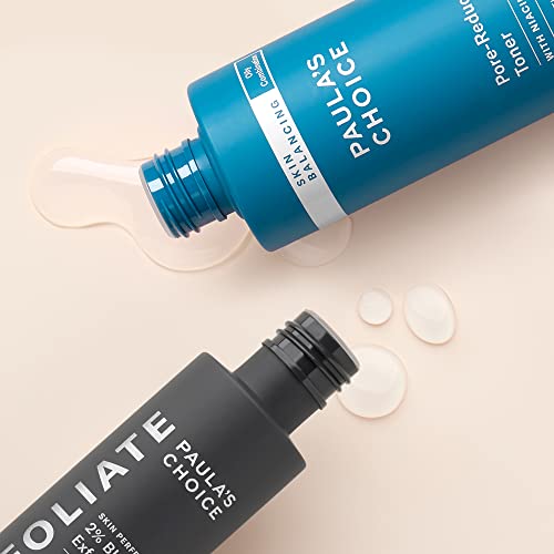 Paula's Choice 2% BHA Liquid Exfoliant & Skin Balancing Toner, Minimizes Clogged, Enlarged Pores with Salicylic Acid & Niacinamide, for Combination & Oily Skin, Fragrance-Free, Set of 2