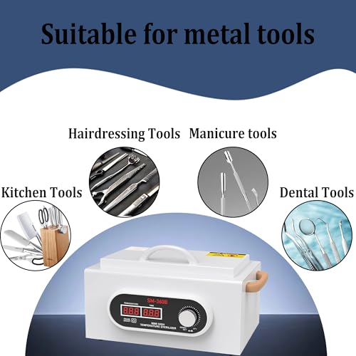 High-temperature sterilizer, 110V 300W, maximum temperature 230¡É (446¢µ), digital control, hair and nail tool dry heat sterilizer