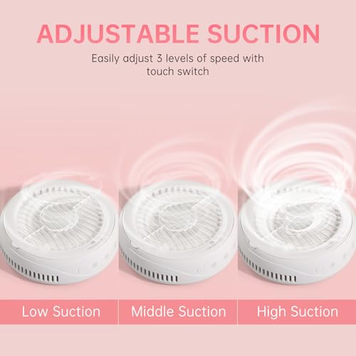 Nail Dust Collector, Cordless Dust Collector Nail Tech, Powerful 4200RPM Vacuum Fan Vent Dust Collector Extractor Dust Suction Machine for Acrylic Nails Polishing, Nail Salon&Home