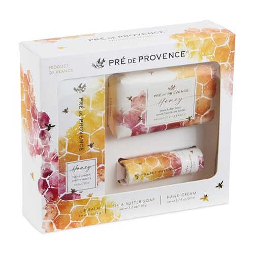 Pre de Provence Honey Collection Gift Set ? Soap Bar, Hand Cream & Lip Balm ? Skincare Trio with Organic Honey, Propolis & Royal Jelly