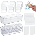 26PCS Press on Nail Storage Box with 2 Big Storage Boxes 60 Adhesive Double Sided Tape 100 Acrylic Nail Display Board Plastic Nail Display Box Fake Nail Case Clear Nail Packaging Boxes