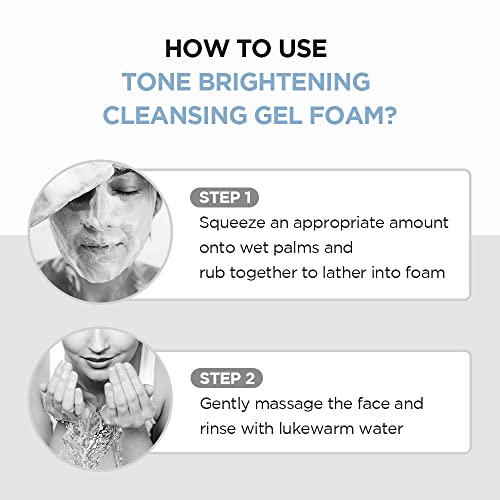 SKIN1004 Tone Glowing Cleansing Gel Foam, 125ml, Makeup Remover & Face Cleanser with Madagascar Centella Asiatica & MadeWhite, Korean Hydrating Gel Facial Cleanser, Korean Skincare