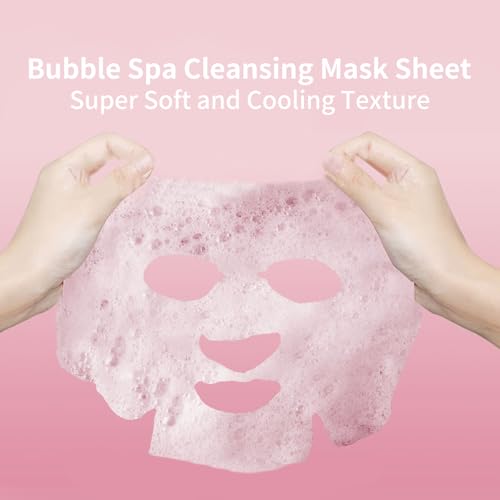 Pack of 10 Pink Rose O2 Bubble Face Masks Skincare, Spa Presents for Women, Bubble Face Sheet Mask Cleaner Foaming Purifying Facial Mask for Acne and Pores Moisturizing Beauty Sheet Masks