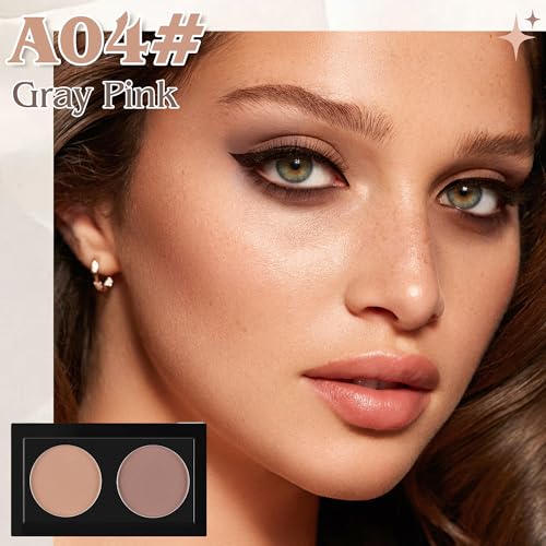 Duo Eye Shadow Powder£¬Nude &Warm Gray Matte Eyeshadow Makeup Palette£¬Neutral Shades Eyeshadow Palette for Woman Daily Eyes Looks£¬Highly Pigmented£¬Smooth, Blendable£¬sombras de ojos, Cruelty-Free 04