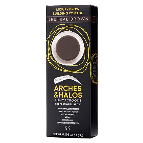 Arches and Halos Luxury Brow Building Pomade - Vegan Eyebrow Pomade - Creamy, Long Wearing Color for Clean, Defined Brows - Neutral Brown - 0.1 oz (Pack of 2)