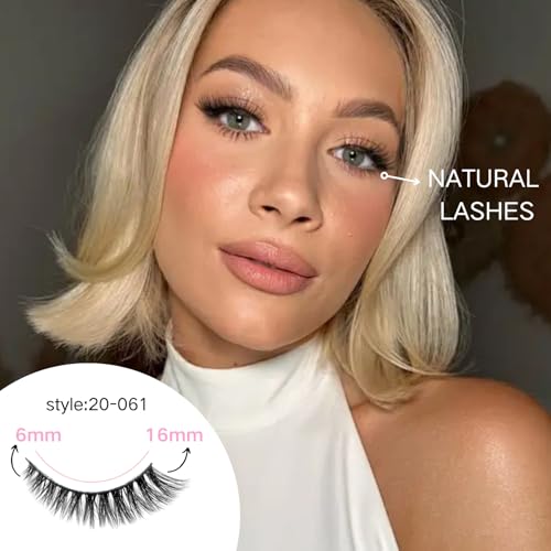 False Eyelashes 20 Pairs Wispy Lashes Faux Mink Lashes 14mm 3D Fluffy Cat Eye Lashes £¨style 20-061)