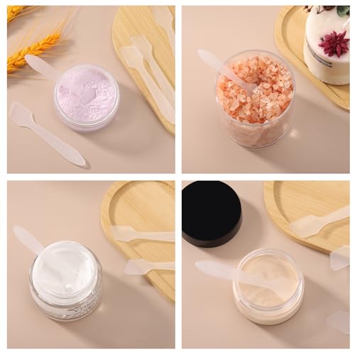 Tbestmax 300 PCS Mini Cosmetic Spatulas 3.2" x 0.6" Disposable Makeup Plastic Spatulas Clear for Facial Creams and Skin Care