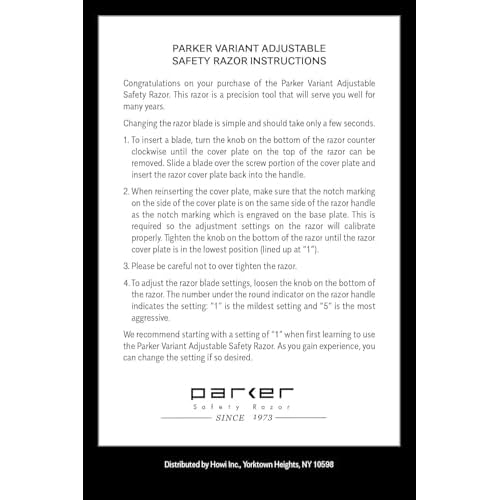 Parker 29L Lavender, Long Handle Butterfly Open Double Edge Safety Razor for Women, 5 Parker Premium Platinum Double Edge Razor Blades Included