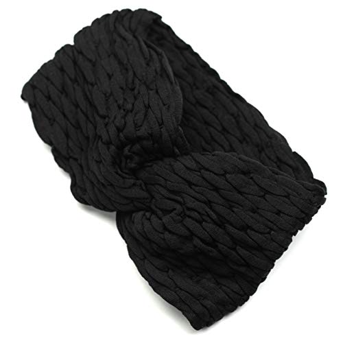 Sc?nci by Conair Extra-Wide Twist Headwrap, Made in Italy, in Black, 1 Count