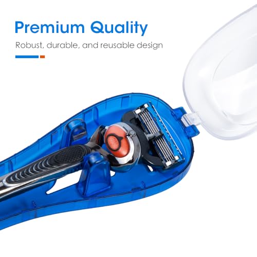 Nincha Manual Razor Travel Case Portable Plastic Manual Razor Trimmer Protector Blue