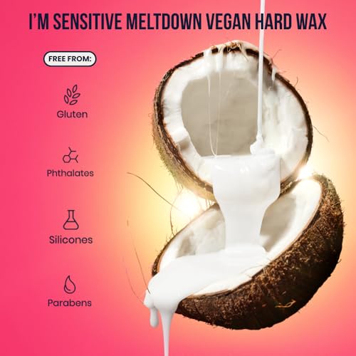 Crybaby Wax I¡¯m Sensitive Meltdown Vegan Hard Wax 6.5oz, Coconut-Infused Stripless Wax for Sensitive Skin, PCOS Facial Hair, Face, Bikini, Underarms & Body (2.2 Pounds)