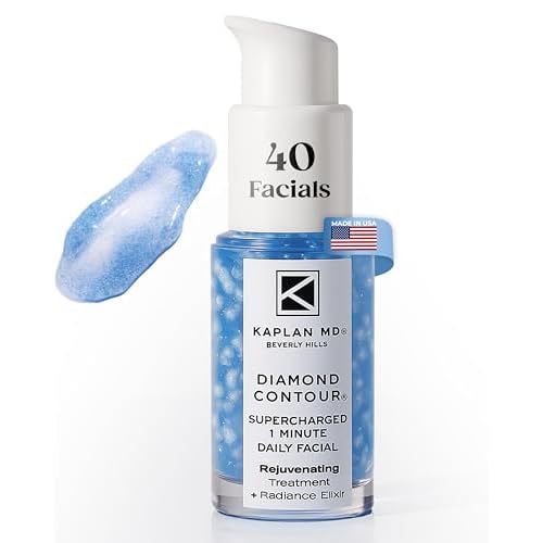 KAPLAN MD Diamond Contour Supercharged 1 Minute Daily Facial - Anti-Aging Serum for Face with Exfoliating Crushed Diamonds & Fruit Enzymes - Radiant & Smooth Skin for Women of All Ages - 1.35 fl oz