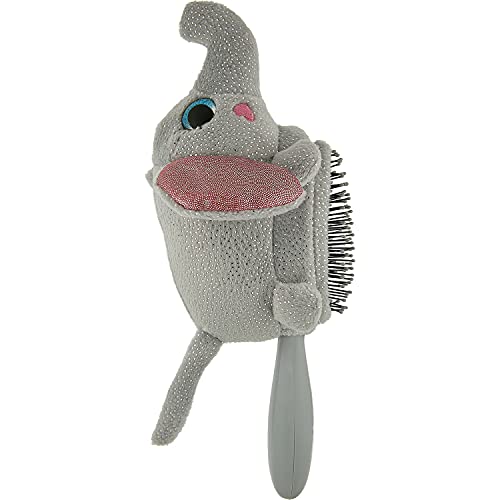 Wet Brush Hair Brush Kids Detangler (Elephant) Detachable Plush Toy, Multi