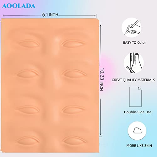 6 Pcs 3D Tattoo Practice Eyebrow Eyeline Practice Skins Permanent Eyebrow Makeup Training Lip Skins for Beginners and Fake Skin Sheets For Professionals
