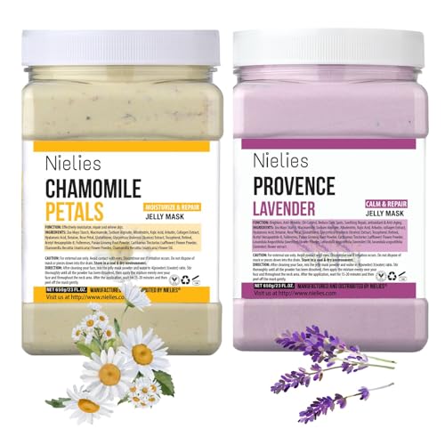 Lavender + Chamomile Patel Jelly Mask, Facial Skin Care- Collagen Peel-Off Jelly Mask Set For Facials, Face Mask For Instant Hydration, Vegan Peel Off Face Mask, For Anti-Aging