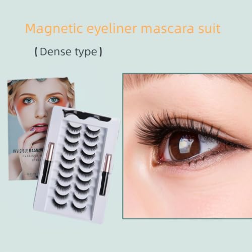 Magnetic Eyelashes Kit: 10 Pairs + 2 Liners | Glue-Free 3D Lashes | Sweat & Tear Proof | Reusable 100+ Wears | $0.06 Per Use | Beginner Friendly