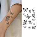 Black & White Butterfly Temporary Tattoos ? 15 Customizable Butterfly Temp Tattoo with Detailed Linework, Waterproof & Realistic, Lasting for 2 Weeks