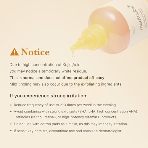 medicube Kojic Acid Turmeric Smoothing Toner for Face & Body | Lightweight Toner for Balancing Uneven Skin Tone & Texture | Niacinamide, Glycolic Acid for Clear Glass Skin | 8.45 fl.oz