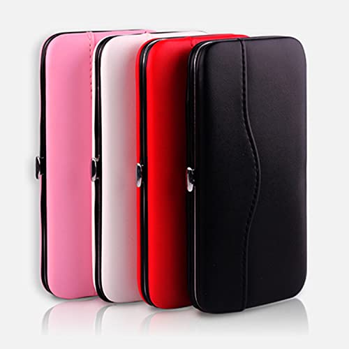 Small Tweezers Case for Eyelash Extensions, PU Leather Empty Tweezers Storage Bag, Portable Travel Case for Eyelash Grafting Extension Makeup Tools Scissors Lash Brush (Red), TC-RED