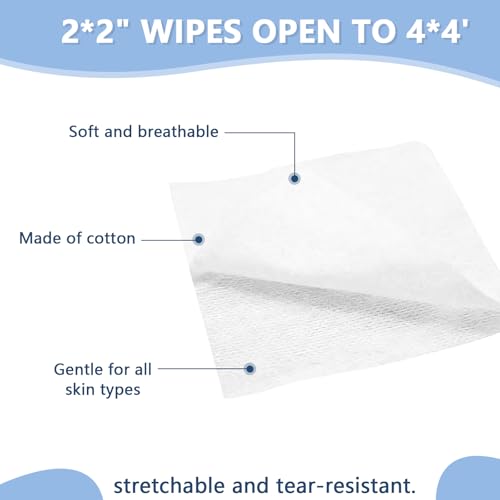600 PCS Stretchable Makeup Cotton Wipes, Disposable Esthetic Wipe Thin Makeup Cotton Pads Pads for Face, Women Wet Applications Stretchable for Face for Skin Care Makeup 200 Count (Pack of 3)