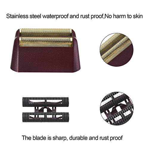 Replacement Foil Professional 5 Star Series Finale Shaver Shaper Super Close and Cutter Bar Assembly Compatible with Wahl Shaver Foil Model 7043-100,7031-100 Replacement Heads(1 Pack Red