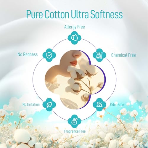 Luxuriously Soft Disposable Face Towel, 100% Cotton, Extra Large 12" x 10" Ultra Soft Dry Wipe for Face Wash, Makeup Remover, Bio-Based Towelette for Sensitive Skin 320 Count (4 Pack)