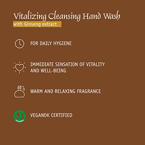 Prija Vitalising Hand Wash with Ginseng Extract Gently Cleanses Hands, Moisturising Liquid Hand Soap, Vegan Friendly with Energising Fragrance 4 x 12.85 Fl. Oz