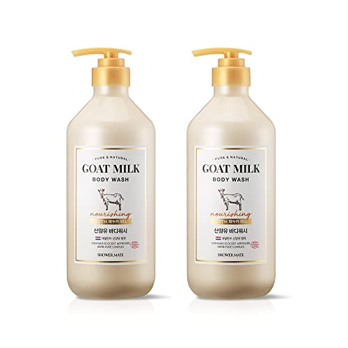 Premium Goat Milk Body Wash Manuka Honey For Smooth Skin, Moisturizing PH Balancing Body Cleanser with Probiotics Honey, Herb Pure Complex, 27 Fl Oz, Pack Of 2