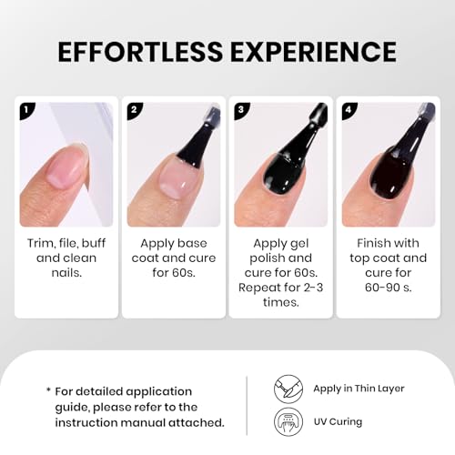Beetles Black Gel Nail Polish 10ml Classic Black Color Gel Polish Soak off UV Led Lamp Needed Manicure Salon DIY Home Gift for Women Inkwell