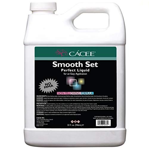 Cacee Smooth Set Perfect 32 oz Non-Yellowing Acrylic Liquid Monomer - Monomer Acrylic Nail Liquid for Superior Adhesion, Low Odor, Compatible with All Acrylic Powder Sets