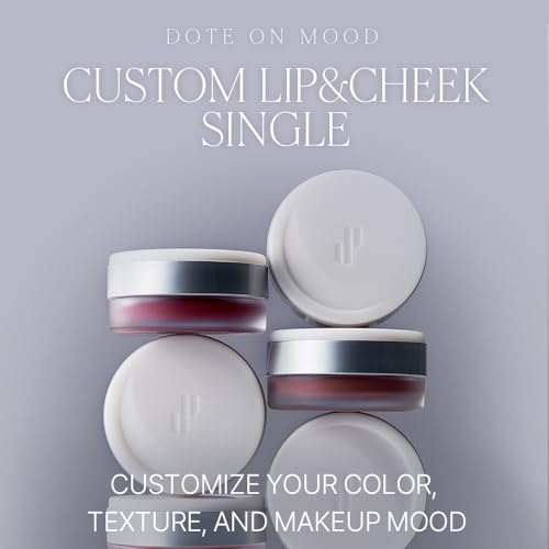 Heart Percent Dote On Mood Custom Lip & Cheek Single ? Blendable & Buildable Soft Velvety Matte Cream Blush (Fog Pot), Long-Lasting Lightweight Multi-Use & Lip Tinted Balm 4.7g, M06. Salmon Beige