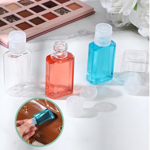 100pcs 1 oz Travel Bottles Mini Travel Bottles Hand Bottle Clear Bottle with Flip Caps Small Dispenser Containers Portable Empty Refillable Containers for Shower Gel Face Creams Body Lotion