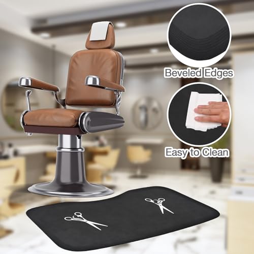 Anti Fatigue Salon Mat for Hair Stylist Anti-Slip Antique Series Salon & Barber Shop Chair Floor Mat (17''x32'' x 5/8'',Scissors)