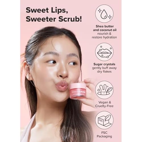 I DEW CARE Lip Scrub - Cushy Crush, 1.05 oz. + Green Pouch Bundle