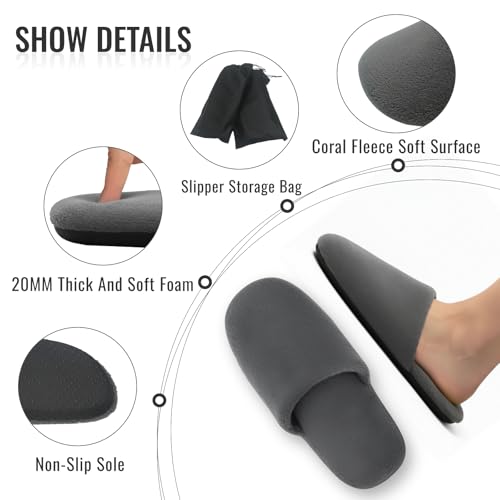 Spa Disposable Slippes Thickened Cotton Soft Foam Non-slip Reusable Washable Slippers for Hotel,Guest,Travel,Bride,Women and Men
