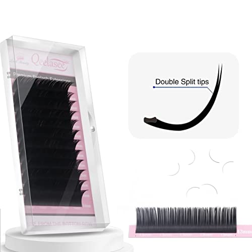 Ellipse Eyelash Extension 0.20mm D Curl 14mm Flat Black Mink Fur False Eyelashes 1 Count