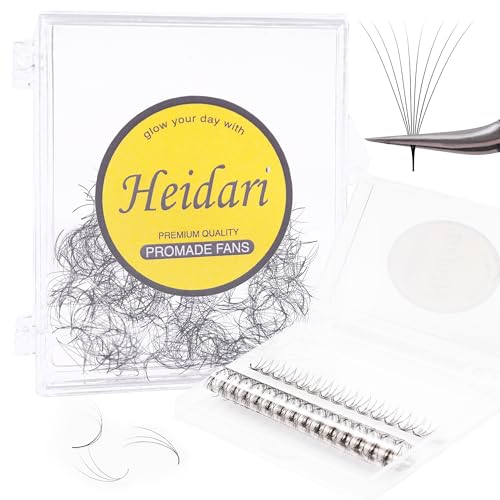 Heidari Handcraft Promade Eyelashes Extension Ideal for Professional Lash Salon, Collection 3D-20D, C CC D DD Curl, Thickness 0.03~0.1mm, Length 8-20mm, Long Lasting,Easy Application 10D-0.03 C 13 mm
