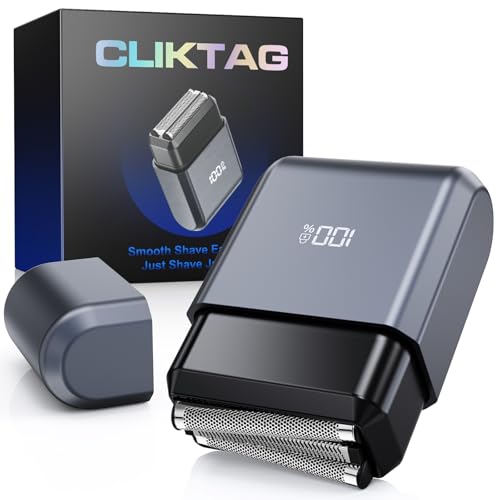 Mini Electric Foil Shaver for Men - 3 Floating Blades, LED Display, USB-C Rechargeable, IPX7 Waterproof, Portable Wet/Dry Razor for Face, Ideal for Travel & Home