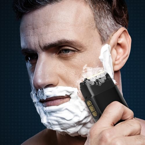 Electric Razor for Men Face, Electric Shavers for Men, Foil Shaver with 3 Adjustable Speeds, Rechargeable Waterproof Close Shave Trimmer with LED Display for Face/Beard/Head (Dark Black)