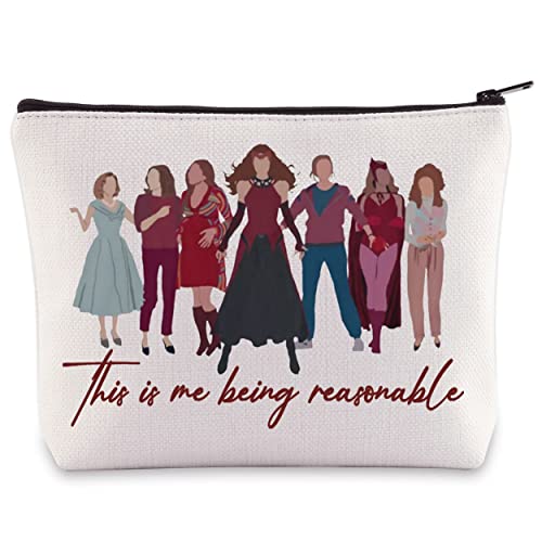 BWWKTOP Wanda Witch Cosmetic Makeup Bag Witch Movie Fans Gifts This Is Me Being Reasonable Zipper Pouch Bag For Movie Fans (Being Reasonable)