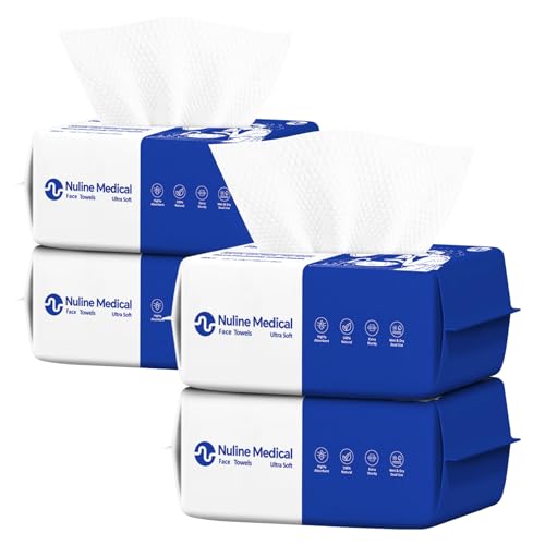 Disposable Face Towel, Biodegradable Facial Towels for Sensitive Skin, Ultra Soft Face Towelette for Women Cleansing, 7.87¡¯¡¯ x 7.87 ¡®¡¯ (4 Packs)