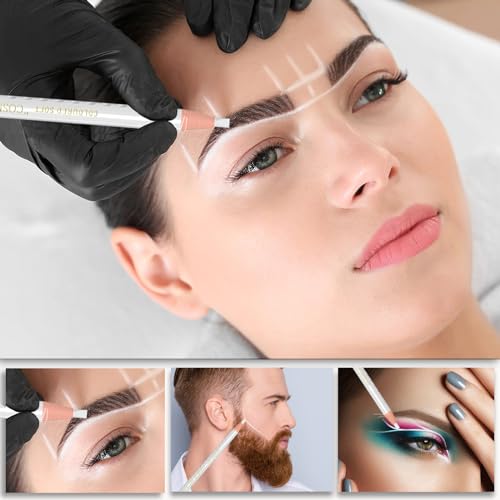 KAIQIKAIXI 6Pcs White Waterproof Eyebrow Pencils Makeup Set For Marking, Filling And Outlining, Tattoo Makeup And Microblading Supplies Kit-Hard Refills Are Easy To Color (White)