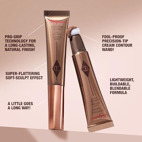 Charlotte Tilbury Hollywood Liquid Contour Wand - Easy-to-Use Contour Stick & Liquid Bronzer for Sculpting & Shaping - Leaves a Natural-Looking Sculpted Finish