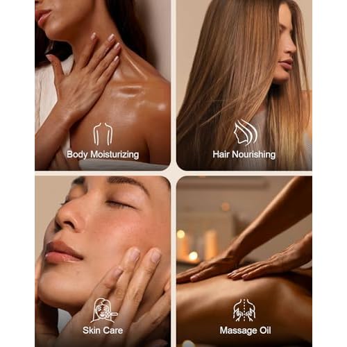 Fractionated Coconut Oil for Skin 16 Oz, 100% Pure & Natural Liquid Coconut Oil, Moisturizer for Hair, Face, Body, Carrier Oil for Essential Oils Mixing, Massage, Hexane Free, Unscented
